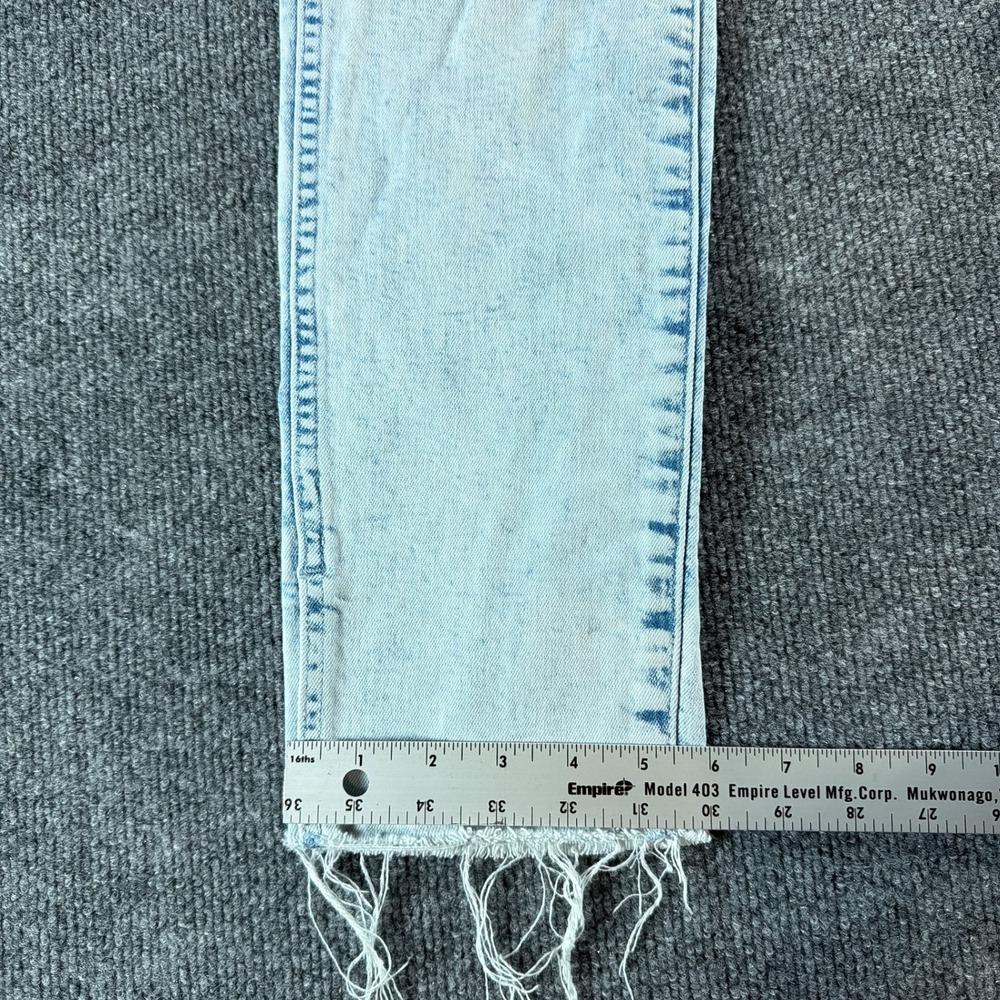 Vintage Gap Slim High Rise Jeans Light Acid Wash Raw Hem Womens 27" 4 Regular - Picture 2 of 8